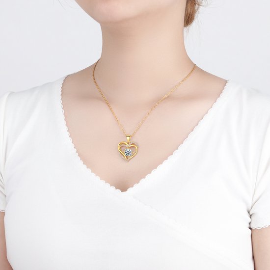 Naszyjnik z podwójnym sercem „Eternal Love”